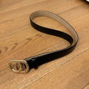 Vince Camuto Black Belt with Gold Buckle